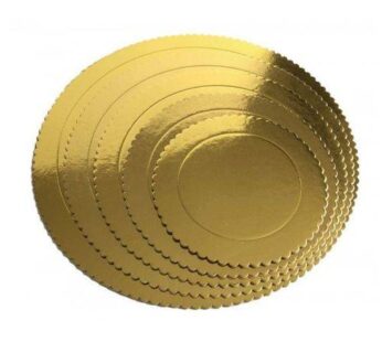 Scalloped Round Board Gold 6″