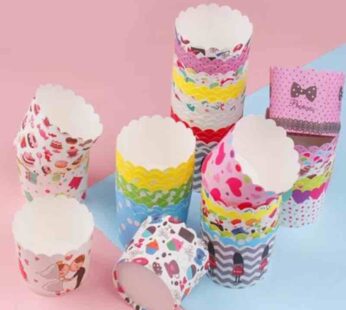 Fancy Cupcake Cases 50 Pieces Set Assorted Colours
