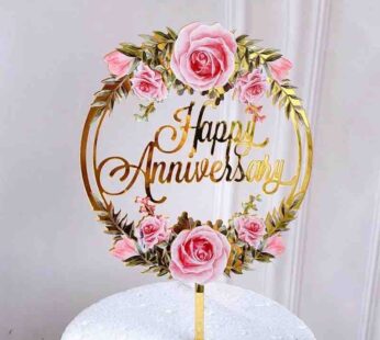 Happy Anniversary Flowery Topper