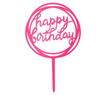 Happy Birthday Round Deep Pink