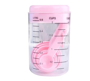 Measuring Cups and Spoons with Jar – Pink