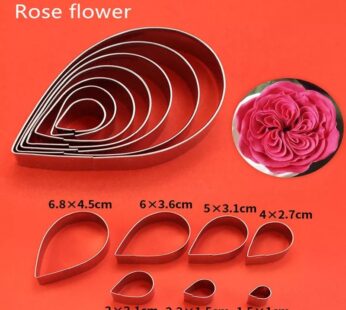 Metallic Rose Flower Cutters 7 Pieces Set