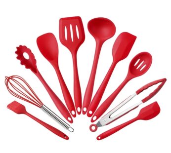 Silicon Spoons Set 10 Pieces Red
