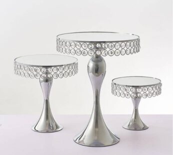 Silver Cake Stands 3 in 1 Set